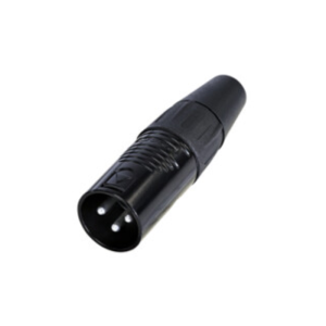 REAN RC3M 3-Pole Male XLR Cable Connector - Black